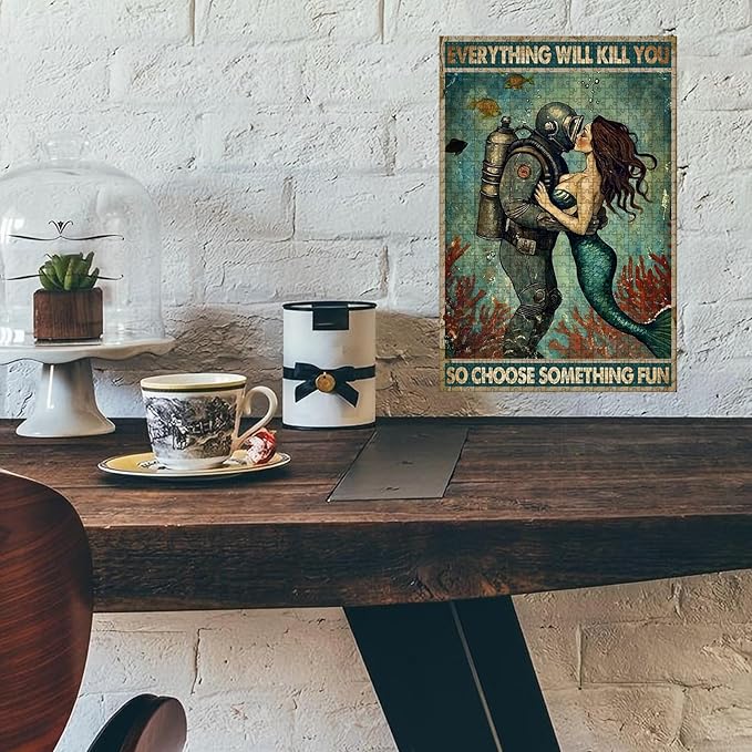 500 Piece Wooden Jigsaw PuzzleEverything Will Kill You So Choose Something Fun Adults & Kids Difficult Brain Teaser for Family Fun & Quiet Entertainment 20.4x15 Inch