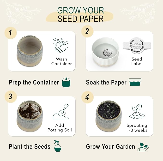 The Growing Candle, Chai Scented, 10oz Ceramic Pot, Aromatherapy Candles for Home, 100% Soy, Greta