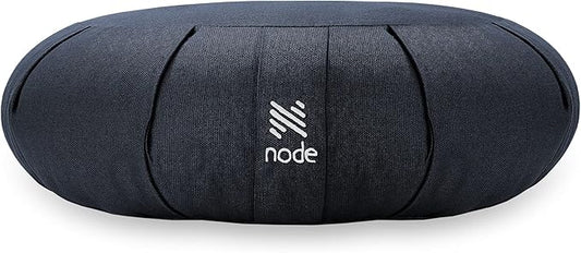 Zafu Meditation Cushion, 15" Round Buckwheat Yoga Pillow with Organic Cotton Cover