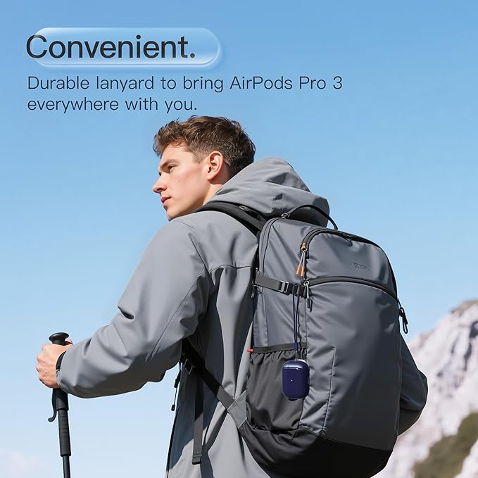 Case for AirPods Pro 3 Never-Sretch-Out DamonLight Shock-Proof Protective Semi Hard Silicone Case Compatible with Apple Airpods Pro 3rd Generation (Midnight Blue)