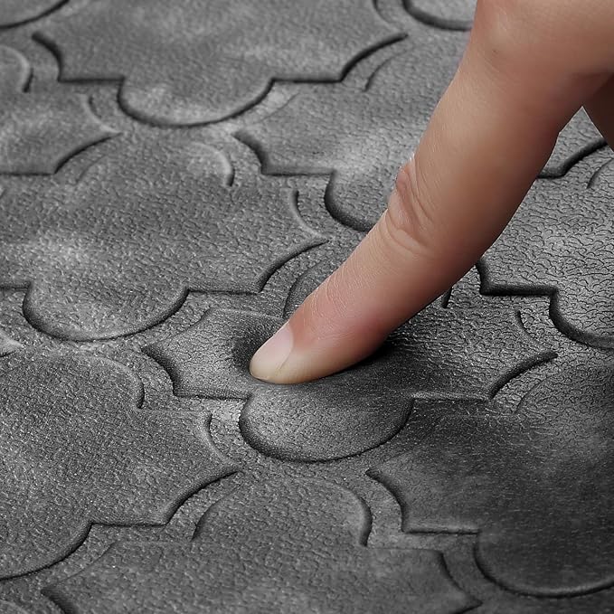 WISELIFE Kitchen Mat Cushioned Anti Fatigue Floor Mat,17.3"x60", Thick Non Slip Waterproof Kitchen Rugs and Mats, Standing Mat for Floor,Home,Office,Desk,Sink, Grey