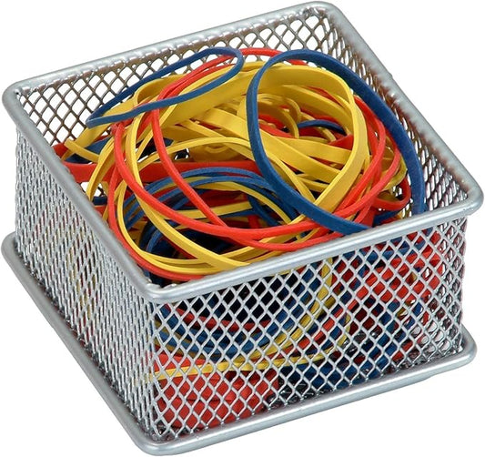 YBM HOME Silver Mesh Drawer Cabinet and or Shelf Organizer Bins, School Supply Holder Office Desktop Organizer Basket (1, 3x3x2 Inch)