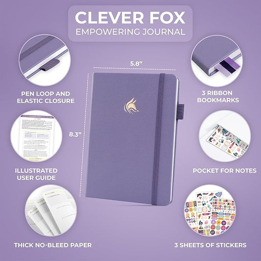 Clever Fox Empowering Journal for Teen Girls – Guided Self-Love Diary with Prompts – Gratitude & Manifestation Notebook, Teenage Gifts (Lavender)