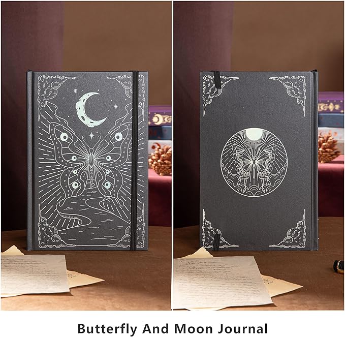 TIEFOSSI Dotted Journal Notebook, Butterfly Journal for Women Men,160 GSM Thick Paper with 256 Numbered Pages, A5 Hardcover Journal, Bullet dotted Journal notebook, for School Office Writing