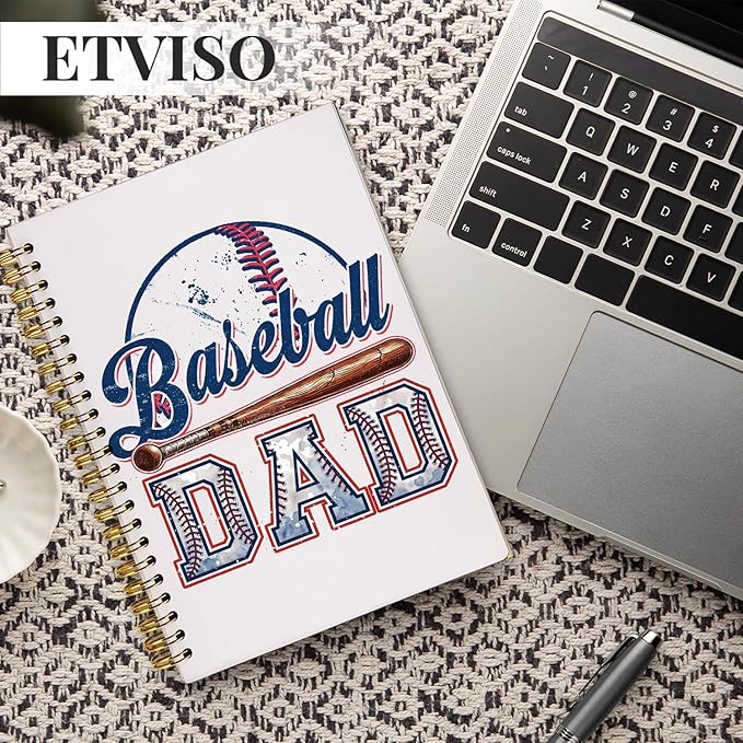 Baseball Dad Notebook, Baseball Dad Gifts Notebooks for Note Taking, Gifts for Baseballs Lovers Players Journal, Vintage Baseballs Daddy Journals for Writing, 5.5x8.3 Inch
