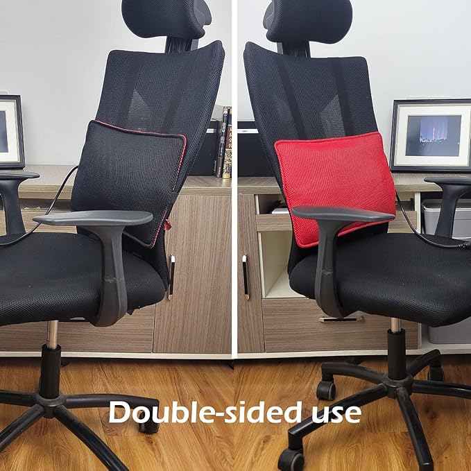 Inflatable Lumbar Support Pillow for Office Chair and Car Seat, Back Support Cushion with Air Pump for Reducing Lower Back Pain