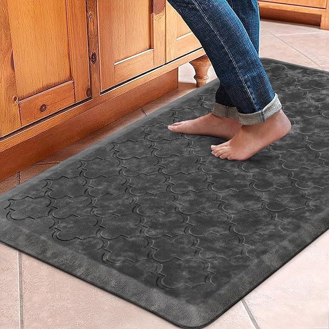 WISELIFE Kitchen Mat Cushioned Anti Fatigue Floor Mat,20"x39", Thick Non Slip Waterproof Kitchen Rugs and Mats,Heavy Duty Foam Standing Mat for Kitchen,Floor,Home,Desk,Sink, Grey