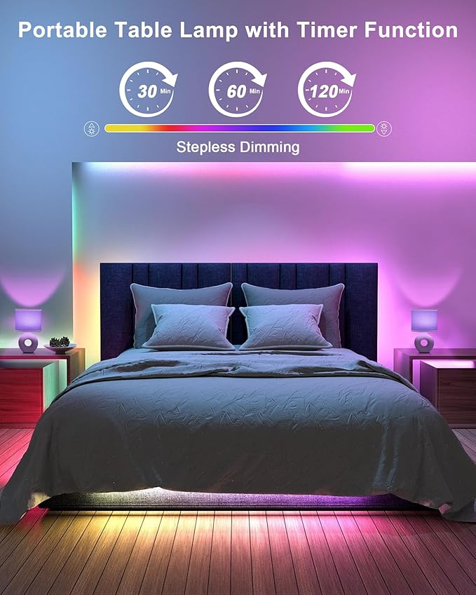 UMEXUS 10’’ Small Cordless Table Lamp with Timer & Dimmer, Battery Operated Rechargeable Lamp with Remote, Portable Light for Bedroom Living Room Outdoor Patio Bedside Bathroom Fabric Shade Beige