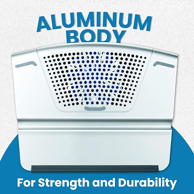 OTM Essentials Aluminum Small Laptop Riser Stand, Desk Riser with Non-Slip Padding and Tilted Surface, Versatile Home Office Essentials, Ideal for 11"-13" Laptops