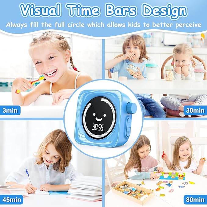 Visual Timer for Kids, 99 Minute Digital Cute Kids Visual Timer Classroom Timer for Homeschool Supplies Study Teaching Time Management Tool Countdown Timer