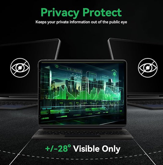 Magnetic Privacy Screen Protector Compatible with iPad Pro 11/Air4/Air5 10.9 In 2018-2022, Anti Glare Blue Light Film Anti-Spy Filter, Bubble-Free Shield Easy Install Guard Removable Cover