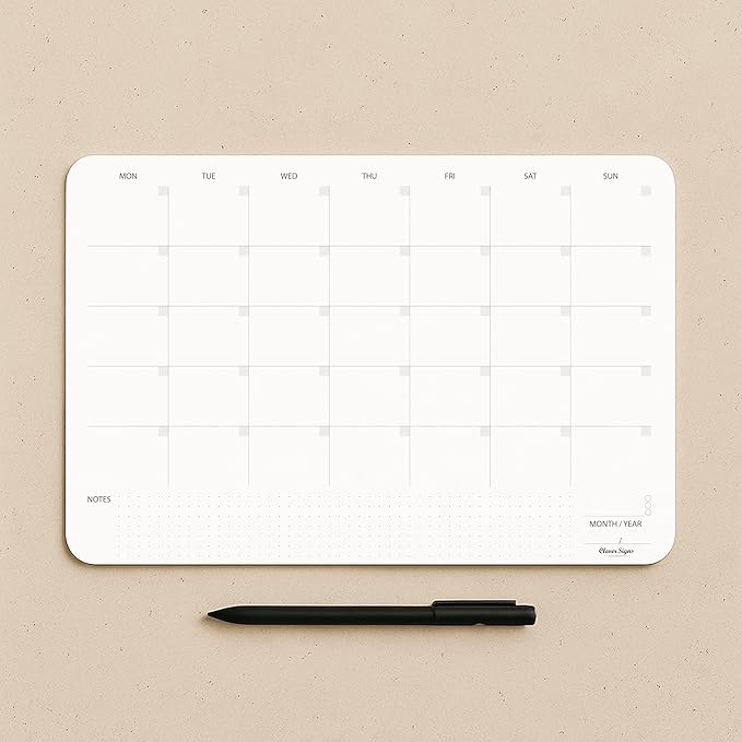Undated Monthly Planner Notepad,Desk Calendar for Organizing&Scheduling Tasks-Productivity Tracker,Goals,Notes&To-Do Lists–A4 Size (8,3"X11,7")Premium Thick Paper with Cardboard Back Support 50 Sheets