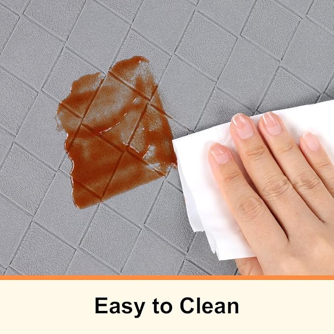 HEBE Anti Fatigue Kitchen Mats for Floor 3 Piece Set Non Slip Waterproof Comfort Standing Mat Runner for Home Office, Sink, Laundry