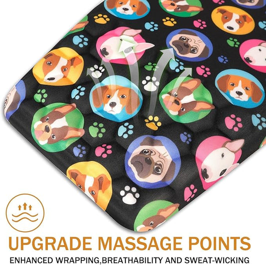 Ergonomic Mouse Pad Wrist Support,Upgrade Mousepad with Massage Design,Non-Slip PU Base Desktop Mouse Pads for Pain Relief, Computer, Office & Home,12 x 8 in(F-Lovely Dogs)