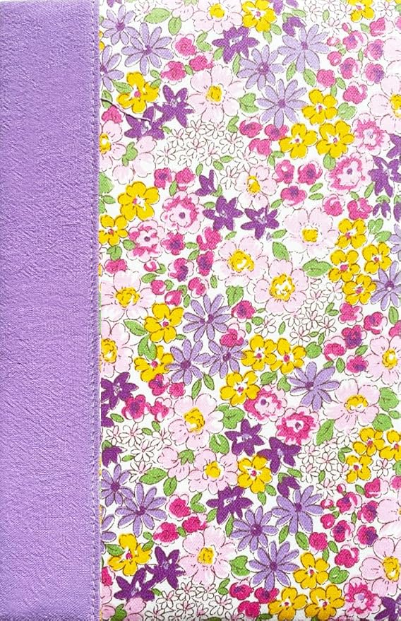 Purple Journal for Women, Floral Notebook, A5, 6x8, Lined Page, Hardcover Notebook, Lay Flat, Flower Printed Cover, Cotton Fabric, Writing Journal, Reading Notebook, Lilac Gifts