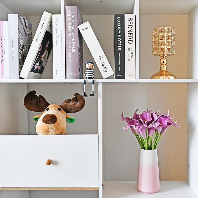 Mandy's PU Light Purple Calla Lily Artificial Flowers 20 Stems 13.5in Faux Realistic Centerpiece DIY Bridal Bouquet Home Décor