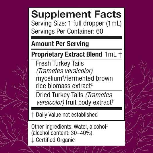 Host Defense Turkey Tail Extract - Digestive Health & Immune Response Support Supplement - Mushroom Supplement for Gastrointestinal & Gut Microbiome Support - 2 fl oz (60 Servings)*