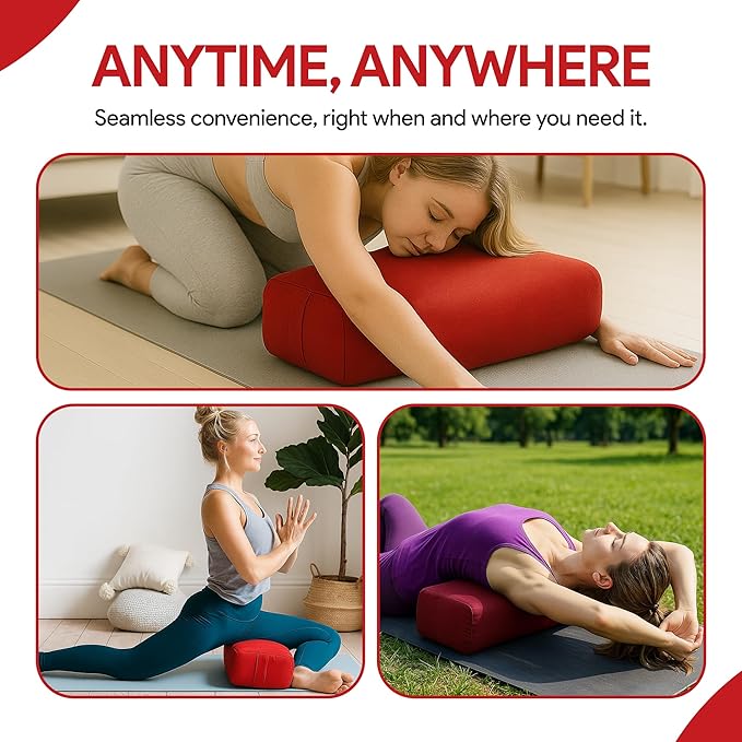 Yoga Bolster Pillow Rectangular Meditation Cushion Cotton