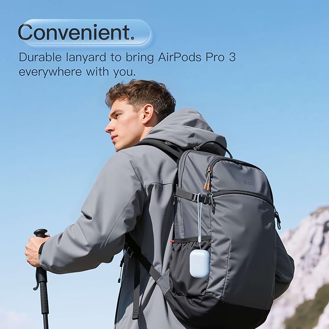 Case for AirPods Pro 3 Never-Sretch-Out DamonLight Shock-Proof Protective Semi Hard Silicone Case Compatible with Apple Airpods Pro 3rd Generation (Ice Blue)