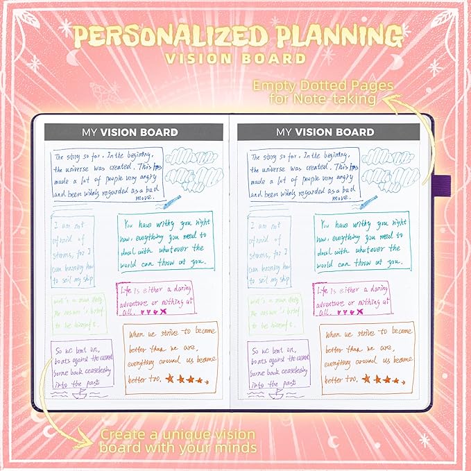 2025 Undated Academic Planner Hardcover (5.5x8.5") - Flexible Weekly & Monthly Organizer with Stickers, Productivity Journal for Students & Professionals(Pink)