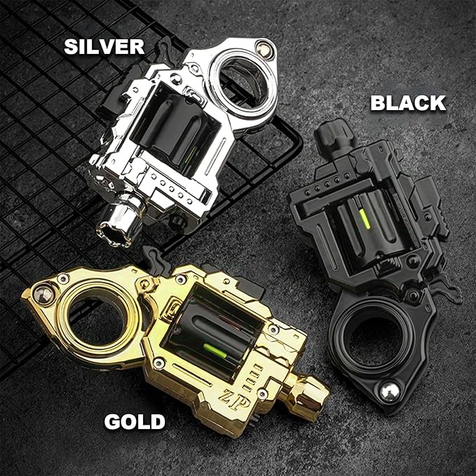 SKEDC Fidget Toys Adults, Alloy Fidget Slider Fidget Clicker Fidget Spinner, EDC Laucher Toy ADHD Tools Executive Desk Toy for Keep Focus & Relief Stress, Cool Gadgets for Men (Gold)