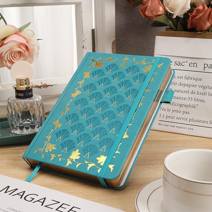 TIEFOSSI Bullet Dot Journal, Vintage Journal Notebook for Women Men, 160 GSM 192 Premium Pages, A5 Hardcover Journaling Notebooks Gift, for Travel Office Daily Writing