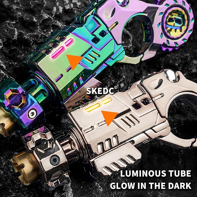 SKEDC Fidget Toys Adults, Alloy Fidget Slider Fidget Clicker Fidget Spinner, EDC Laucher Toy ADHD Tools Executive Desk Toy for Keep Focus & Relief Stress, Cool Gadgets for Men (2nd Gen Colorful)