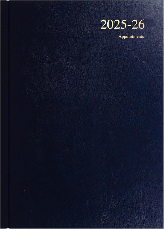 Collins 'Essentials' 12 Month Mid/Academic Year Planner, July 2025-July 2026 - ESSA41M.65-2526 -Day-to-Page Appointments Diary, A4 Hard Cover, Dark Blue