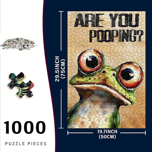 1000 Piece Wooden Puzzle are You Pooping Adults & Kids Challenging Game to Relieve Stress and Bond as A Family 29.5x19.7 Inch