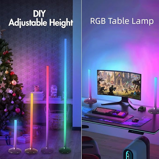 RGB Corner Floor Lamp - Smart RGB LED Corner Lamp with APP Remote 16 Million RGBW Color Changing Light 300+ Scene, Music Sync Lights & Timer Floor Lamps for Living Room Bedroom Game Room