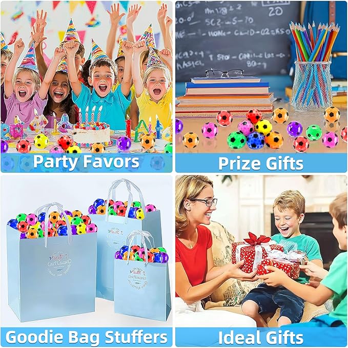 28 Pack Stress Balls Set Fidget Toys, Halloween Party Favors for Kids School Class Birthday Gifts, Colorful Soccer Stress Relief Fidget Toys for Kids Boys Girls Stress Bulk Goodie Bag Stuffers