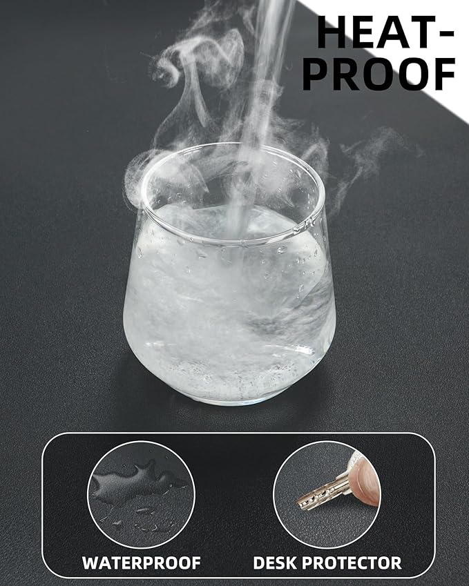 Non-Slip Desk Pad,Desk mat,Large Mouse Pad, Office Desk mat, Waterproof PU Leather Desk Blotter Mat, Desk Cover Mat,Desk Organizer and Accessories for Men(Black, 23.6" x 13.7")