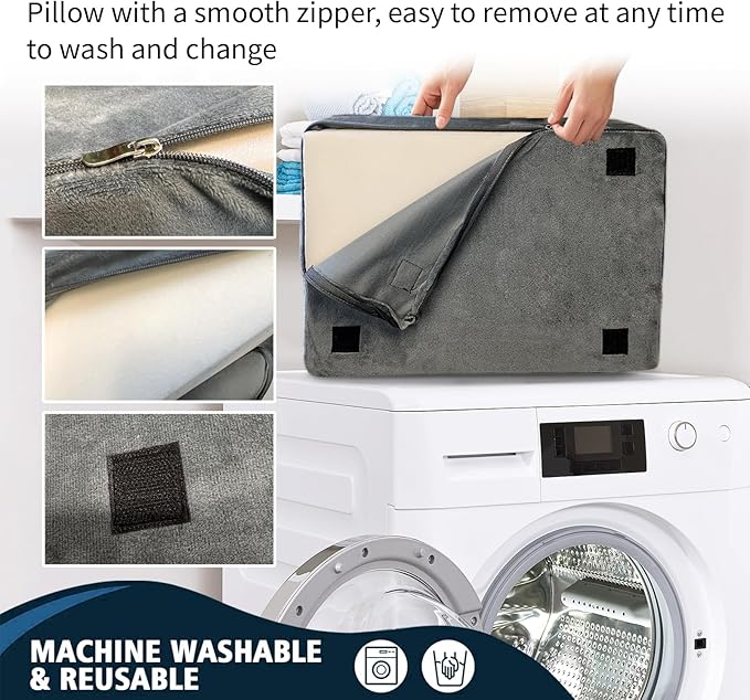 Adjustable Foot Rest Under Desk with 3 Adjustable Heights & High-Density Foam – Ergonomic Footrest for Office, Home, Travel & Airplane, Removable Washable Cover for Back Pain Relief & Posture Support