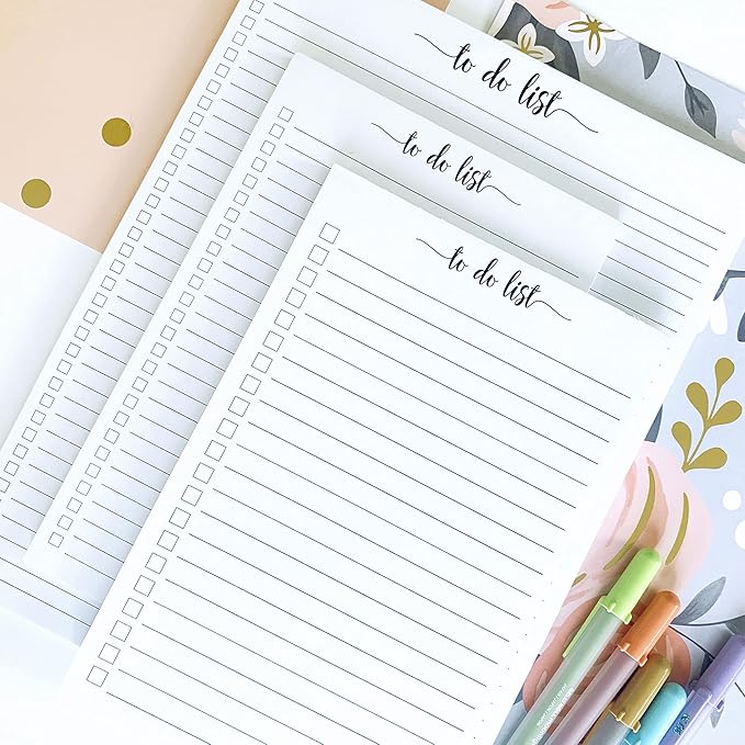 321Done To Do List Notepad - 50 Sheets (5.5" x 8.5") To-Do's Notepad Tear Off, Planning Memo Pad, Planner Checklist Organizing - Made in USA - Simple Script - Wide-Ruled
