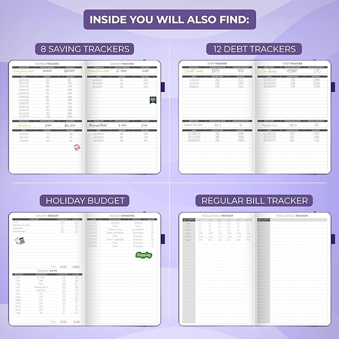 Clever Fox Budget Planner - Expense Tracker Notebook. Monthly Budgeting Organizer, Finance Logbook & Accounts Book, Bill Tracker, A5 (Purple)