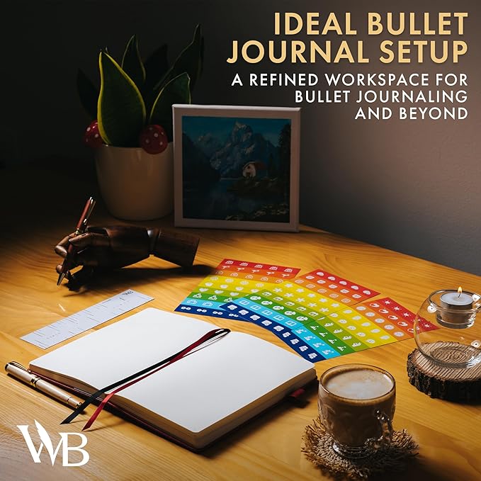 Wordsworth & Black A5 Bullet Dotted Journal 216 Dotted Pages, Hardcover Grid Dot Leather, 120 GSM Paper, Journaling Notebook for Work & Sketching, Journals for Women, Men - Gifts Box Included Red