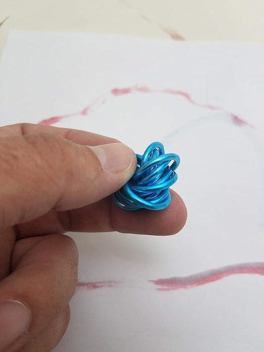 Möbii Fidget Ball (Solid Color): Quiet Mobius ADHD Anxiety Stim Stress Relief Toy Tool for Home Travel Office or Desk (Small, Full, Sapphire)