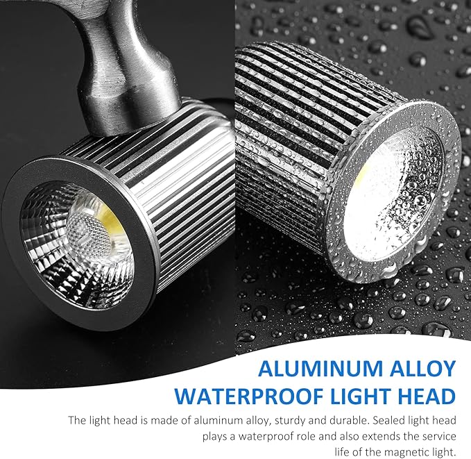 10W Magnetic Machine LED Work Light with Flexible Gooseneck and Magnetic Base, 1000lm, 6500k Magnetic Base Tool Lamp for Work Bench, lathe, Sewing Machine, Grill, Shop, Industrial Lighting