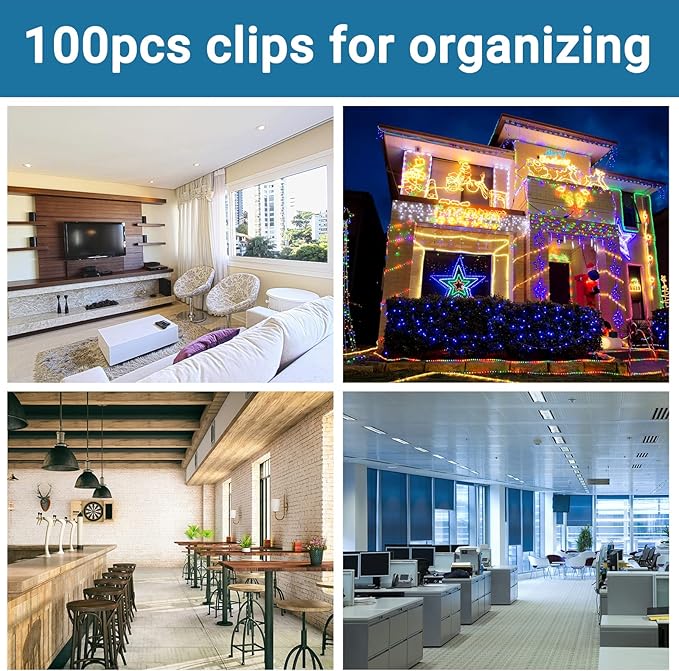 Segarty Cable Clip, 100 PCS Small Black Ideal Cords Organizer Clamps Self Adhesive Wire Holder Cord Management for Hanging Tidying Wires for PC Desk Car Wall Office Home Outdoors