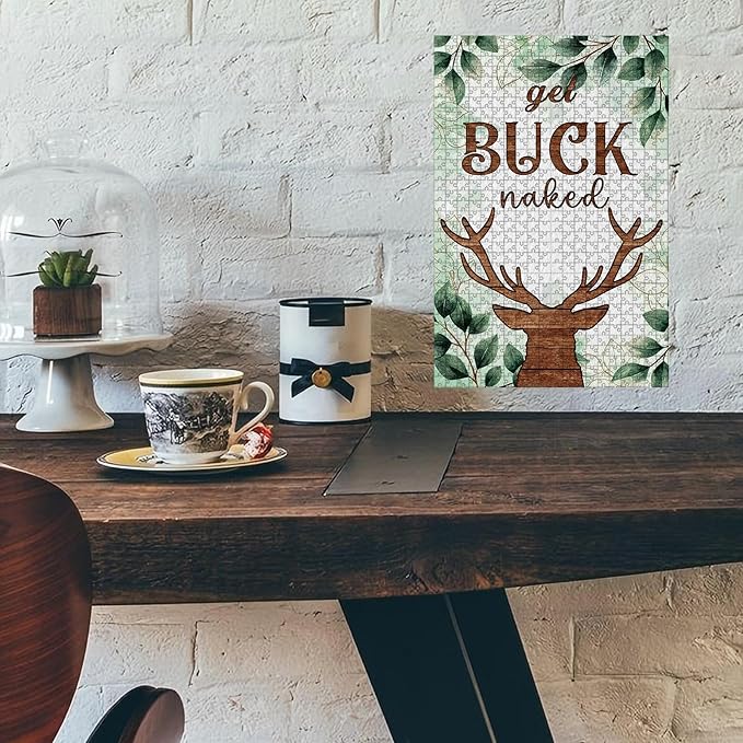 500 Piece Adults Kids Jigsaw Deer Wooden Jigsaw Adult Stress Relief Therapy Challenging Mindful Focus 20.4x15 Inch