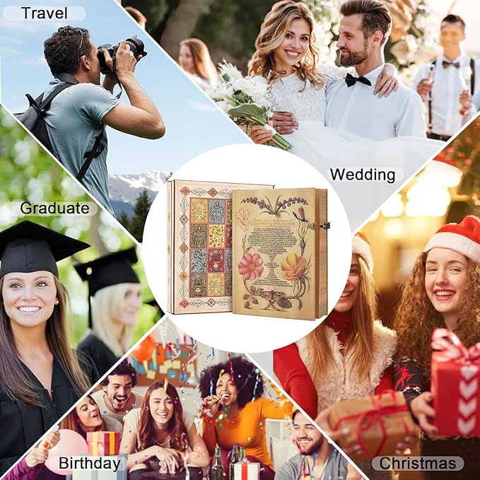 96 Sheets/192 Pages Vintage Lined Journal,Comes With Envelope Pocket Notebook Journal,Retro 3D Thorn Vine Rose Cover Hardcover Journal,Suitable As Travel Diary,A Notebook,Or Wedding Anniversary.