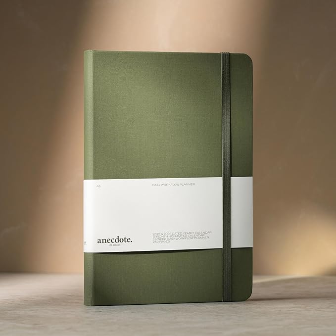 Anecdote 2026 Planner: A Monthly, Weekly & Daily Planner 2026 for Planning Your Success - A5 Size Hardcover Start Anytime and Achieve your Goals - Olive Green