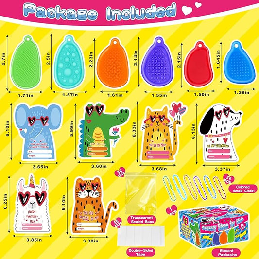 Sensory Fidget Toys Worry Stones, 36 Packs Fidget Stress Toys for Students Anxiety Relief for Girls Boys -with Cards