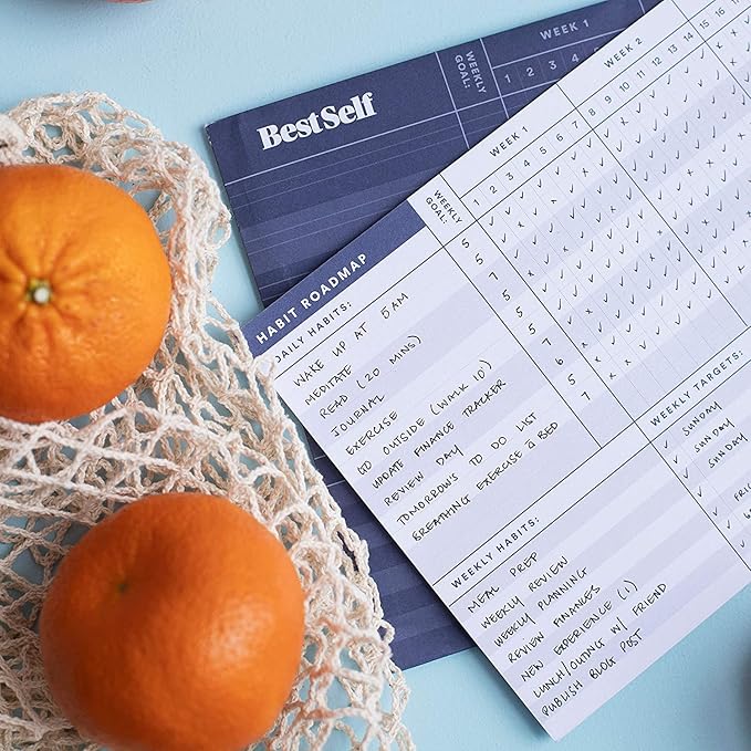 BestSelf Co. Habit Roadmap - Goal Tracker & Journal Planner. 13-Week Roadmap for Goal Setting & Self Improvement. Achieve goals, cultivate habits with this habit tracker journal.