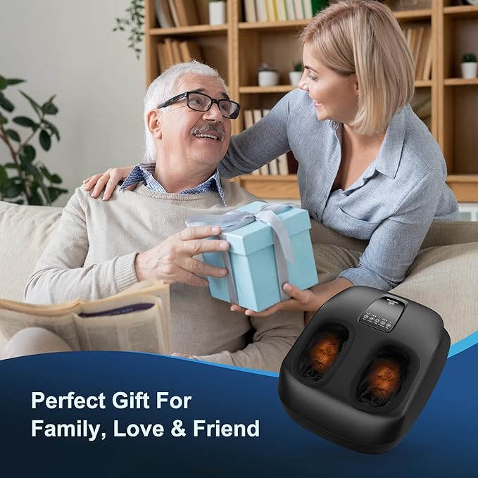 COMFIER Foot Massager with Heat,Rolling Compression Shiatu Feet Massage,Gifts for Men,Wen, Machine for Circulation,Neuropathy Pain,Plantar Fasciitis,Fits Foot Size up to 13”