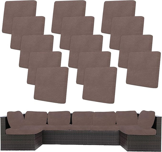 14Pcs Stretch Patio Cushion Covers,Outdoor Couch Covers Replacement,Outdoor Couch & Sofa Slipcovers,for Patio Furniture Cushion Covers,Washable Reusable Furniture Protector (Camel,Cover Only)