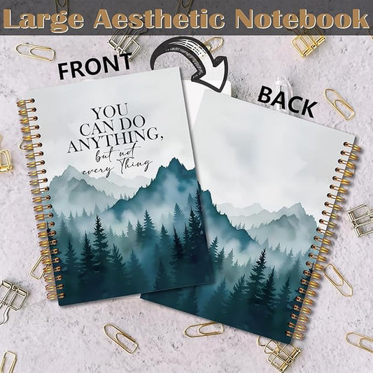 Forest Inspirational Notebook, Motivational Quote Journaling Notebook, Positive Journal for Women Men, You Can Do Anything But Not Everything Spiral Notebooks 5.5x8.3 Inch
