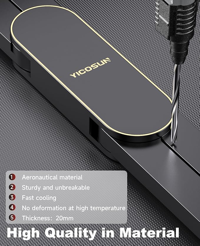 New Concept Laptop Stand - Adjustable Ergonomic Aluminum Riser for MacBook Pro/Air up to 15.6” - Foldable & Portable Computer Stand for Desk, Students, Office, Travel, Gaming - Black