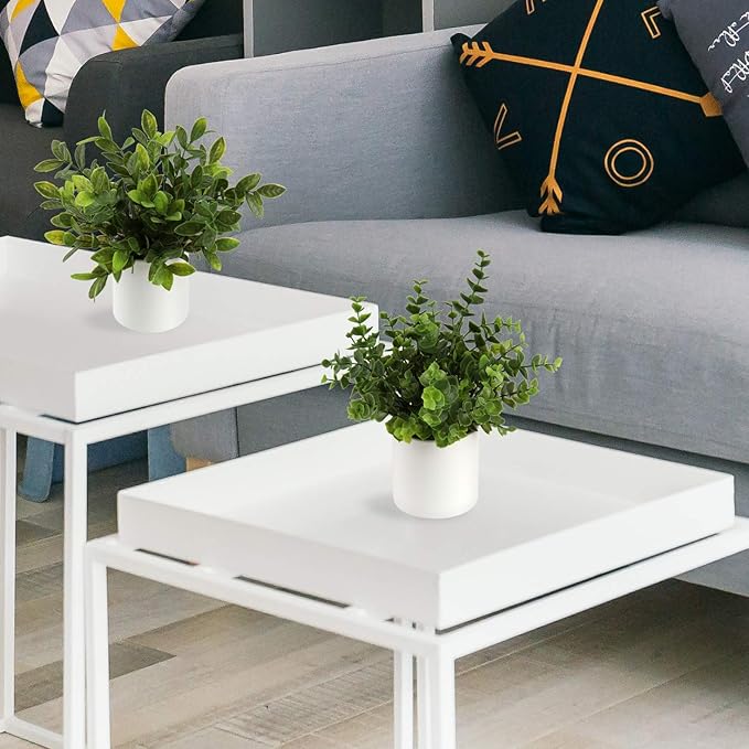 Briful Mini Fake Plants Set of 2 Small Faux Plant Eucalyptus Rosemary Greenery Potted Plants Artificial Decor for Home Table Office Room Desk Bathroom Shelf Kitchen Farmhouse Mantel Decoration