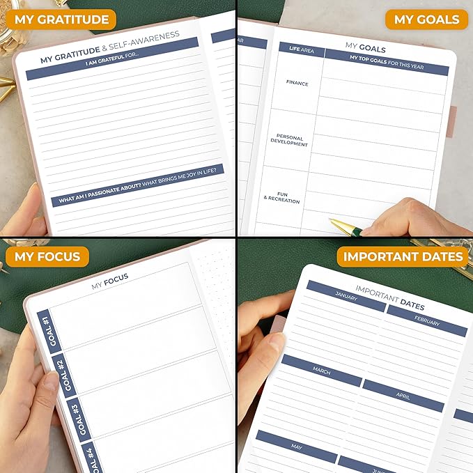 Clever Fox Daily Planner 2nd Edition – Undated Time Block Task Organizer with Hourly Schedule & to-do List – A5, 6 Months (Rose Gold)